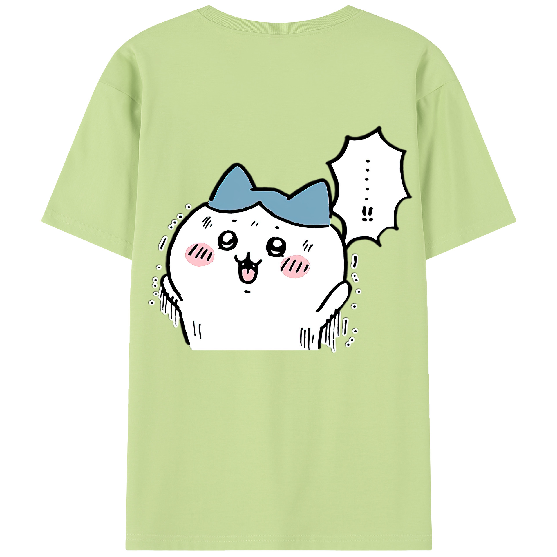 （画像用） ちいかわ ハチワレ Chii-kawa hachiware 綿100％半袖Tシャツ（背面プリント）